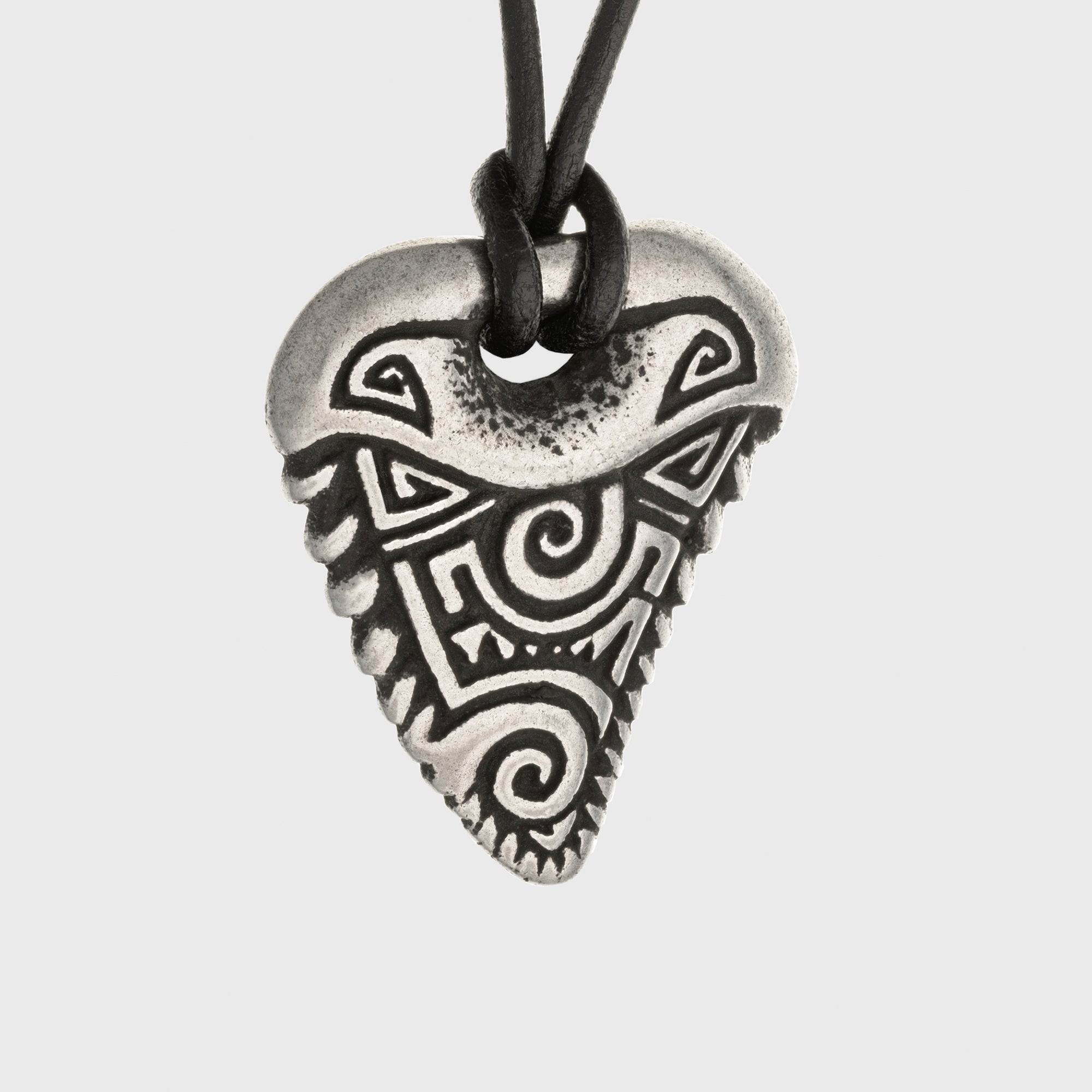 Shark Tooth Silver-plated Bronze Pendant – Handmade Tribal Jewelry
