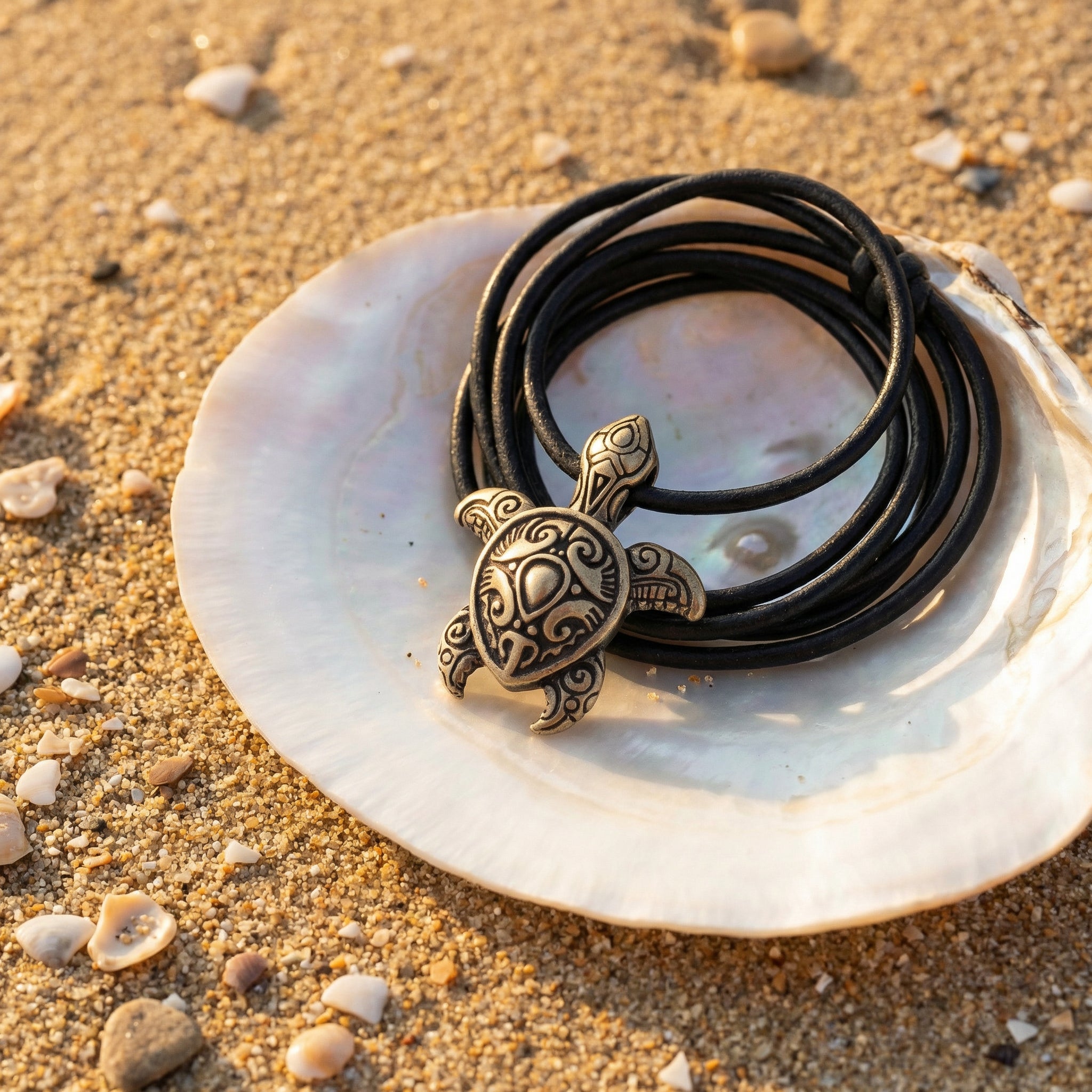 Turtle Bronze Pendant – Handmade Maori Tribal Jewelry