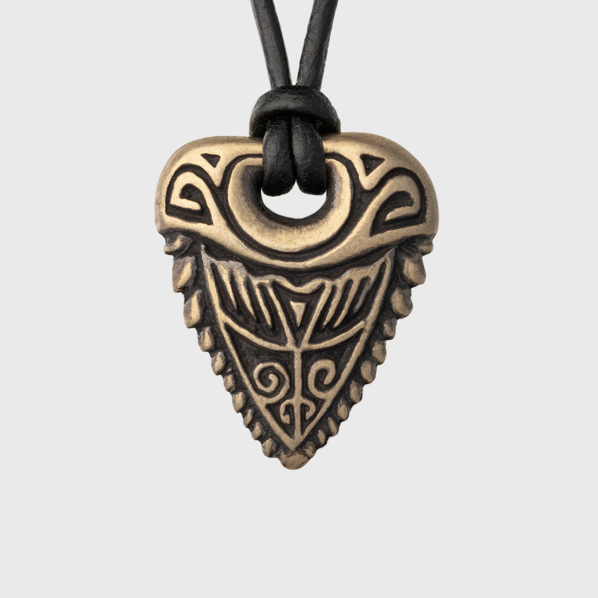 Shark Tooth Bronze Pendant – Handmade Tribal Jewelry