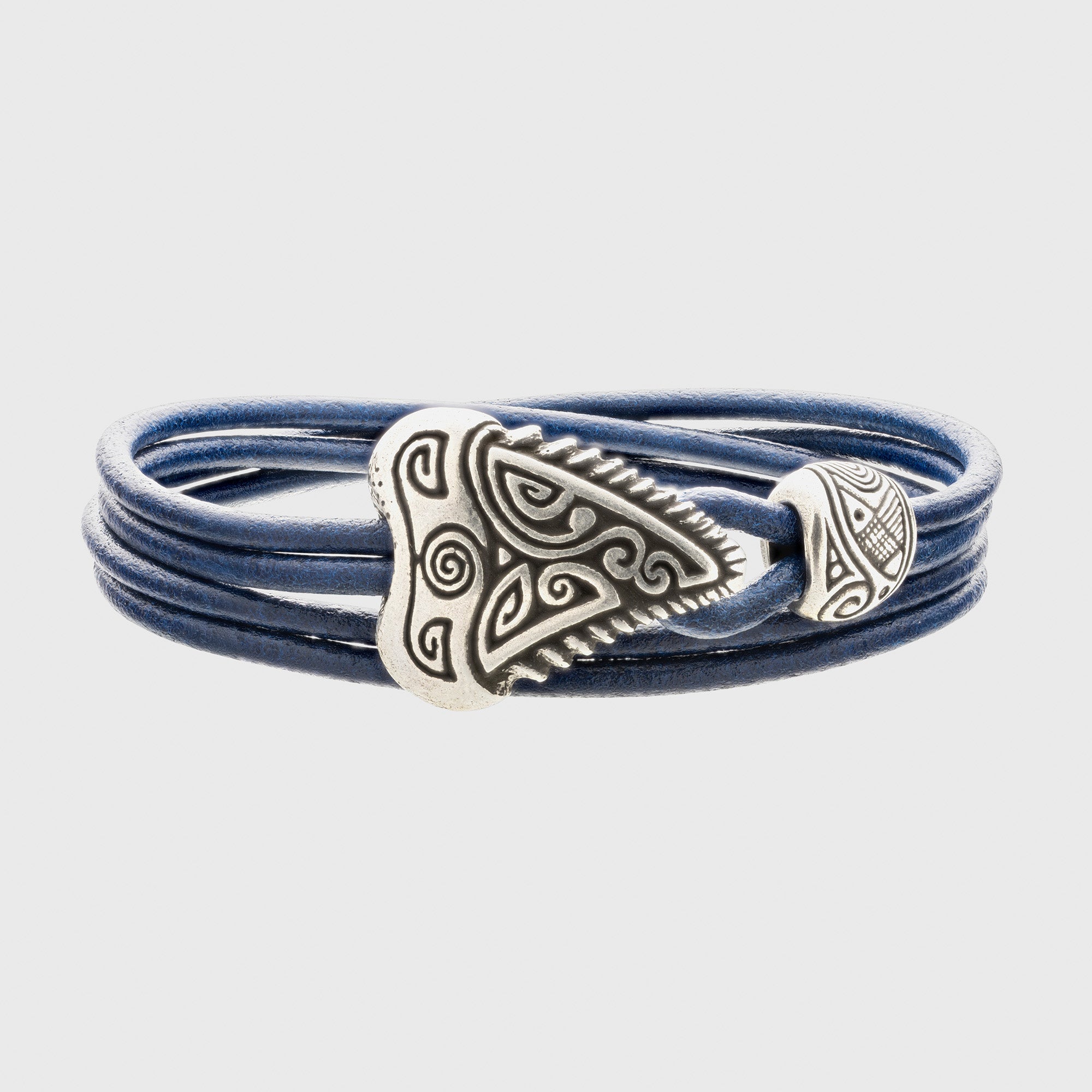 Shark Tooth Leather Bracelet – Bronze Tribal Jewelry