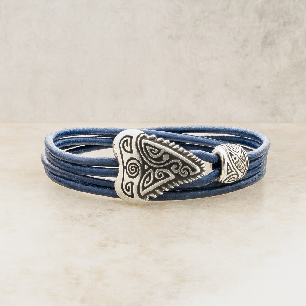 Shark Tooth Leather Bracelet – Bronze Tribal Jewelry