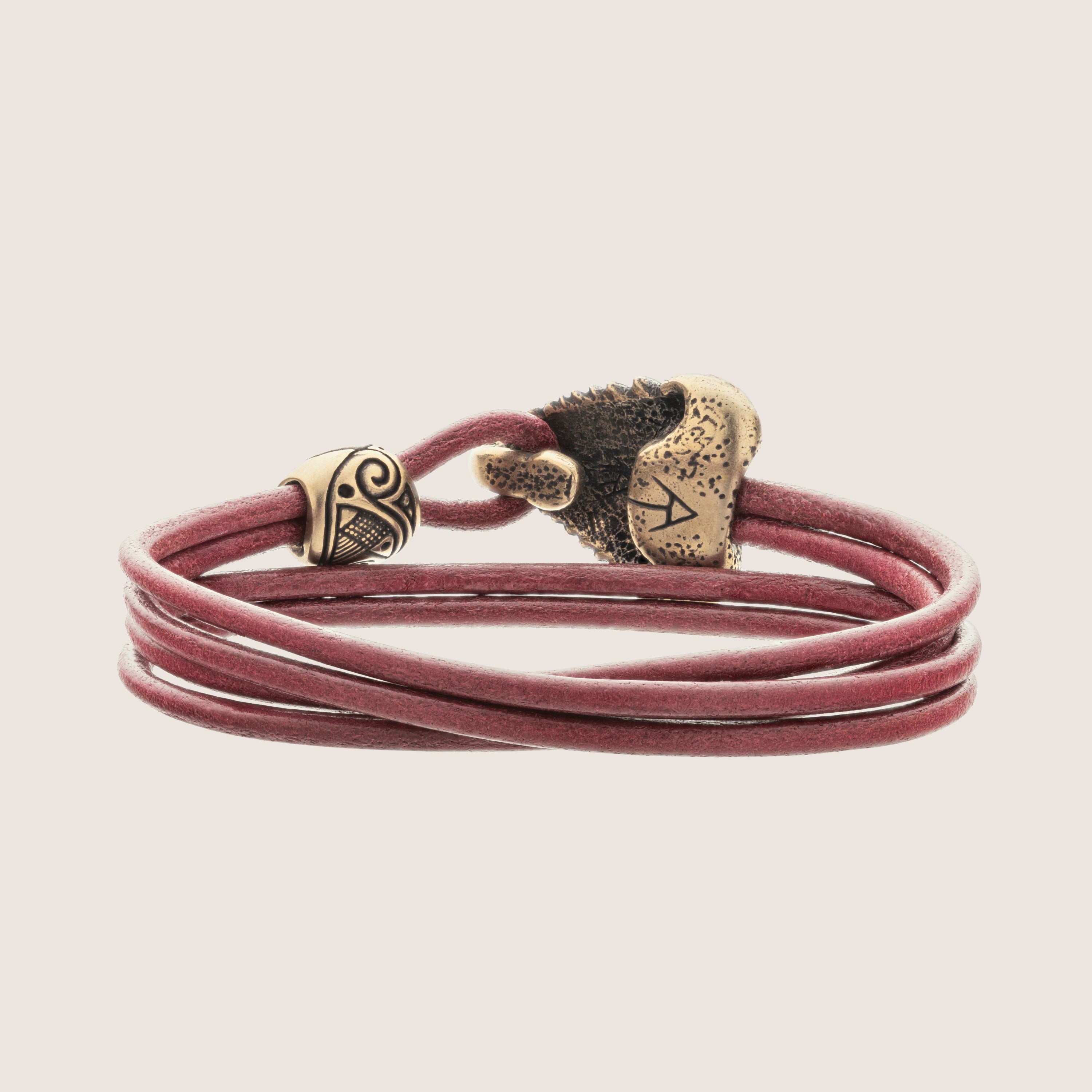 Shark Tooth Leather Bracelet – Bronze Tribal Jewelry
