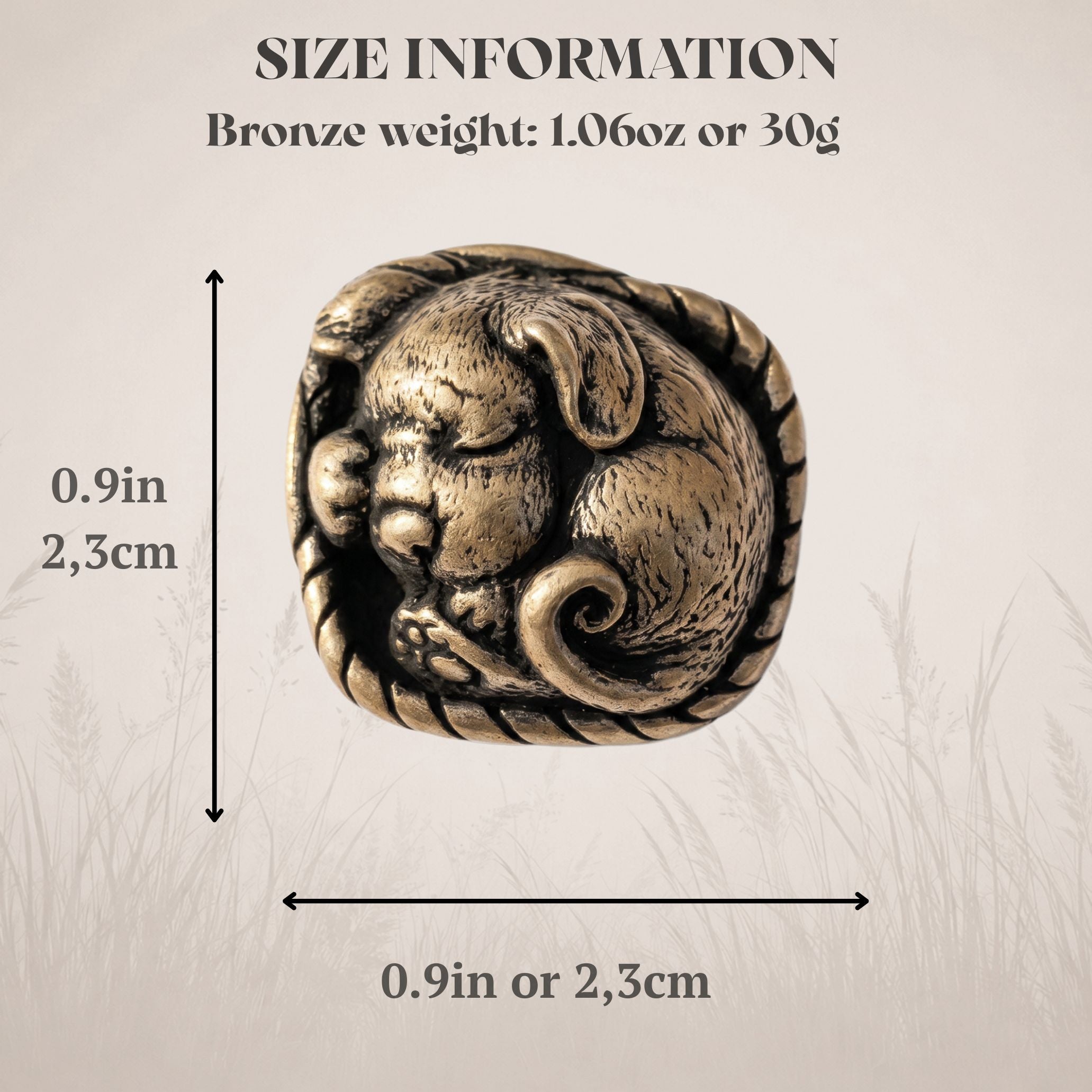 Sleeping Puppy in Basket – Bronze Miniature, Desk Decor & Keychain