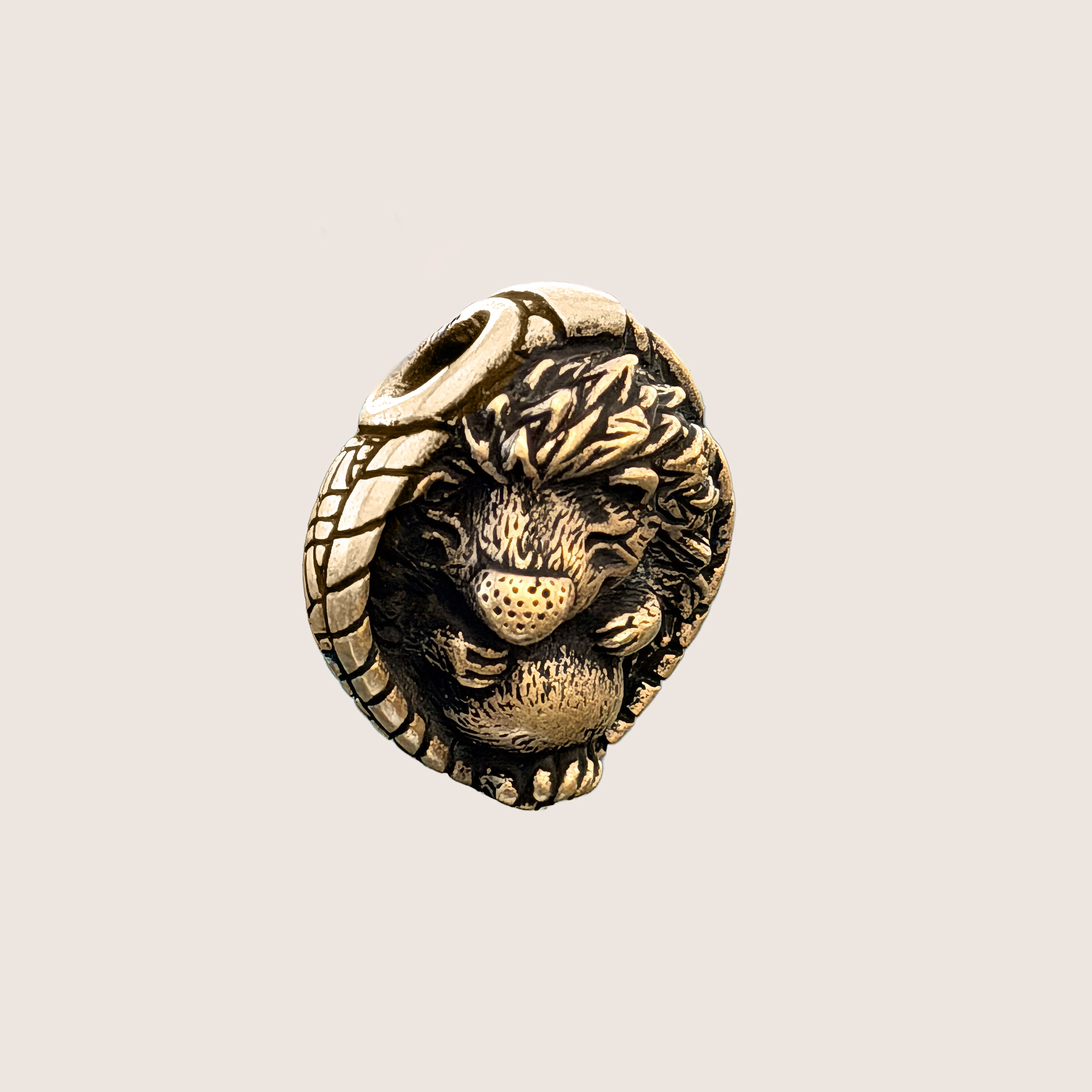 Sleeping Hedgehog in Basket – Bronze Miniature, Desk Decor & Keychain
