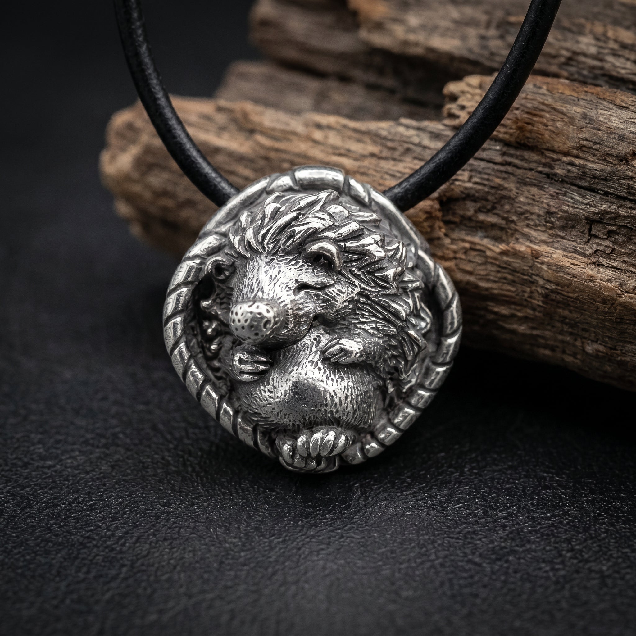 Sleeping Hedgehog in Basket – Bronze Miniature, Desk Decor & Keychain