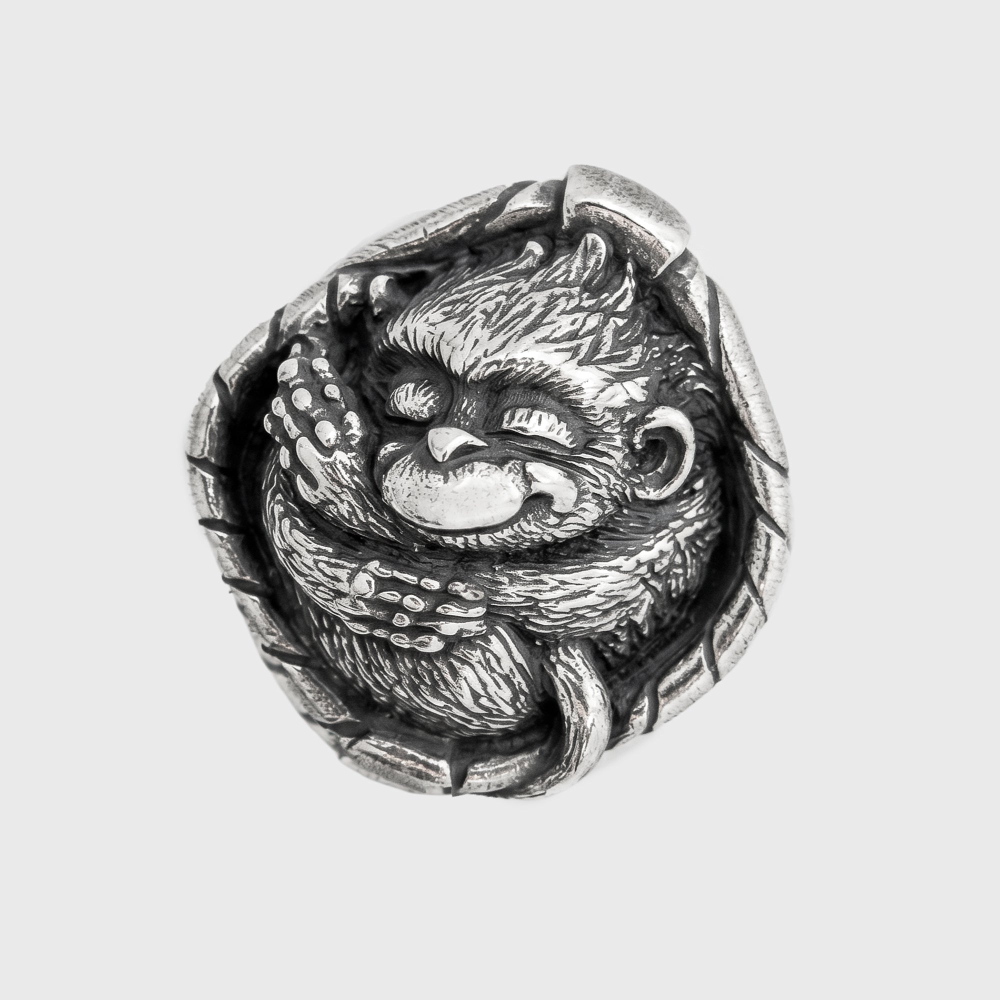 Sleeping Monkey in Basket – Bronze Miniature, Desk Decor & Keychain