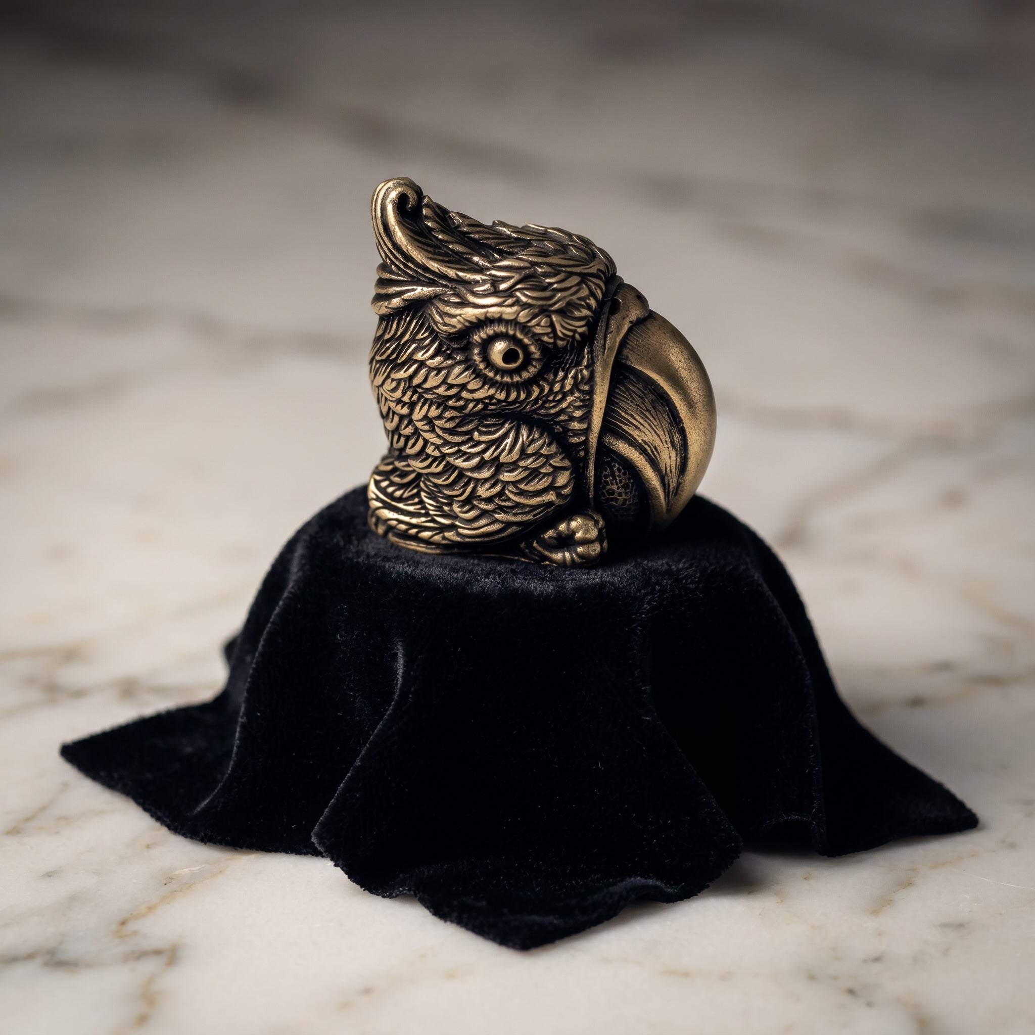 Parrot Bronze Figurine – Handmade Miniature Sculpture