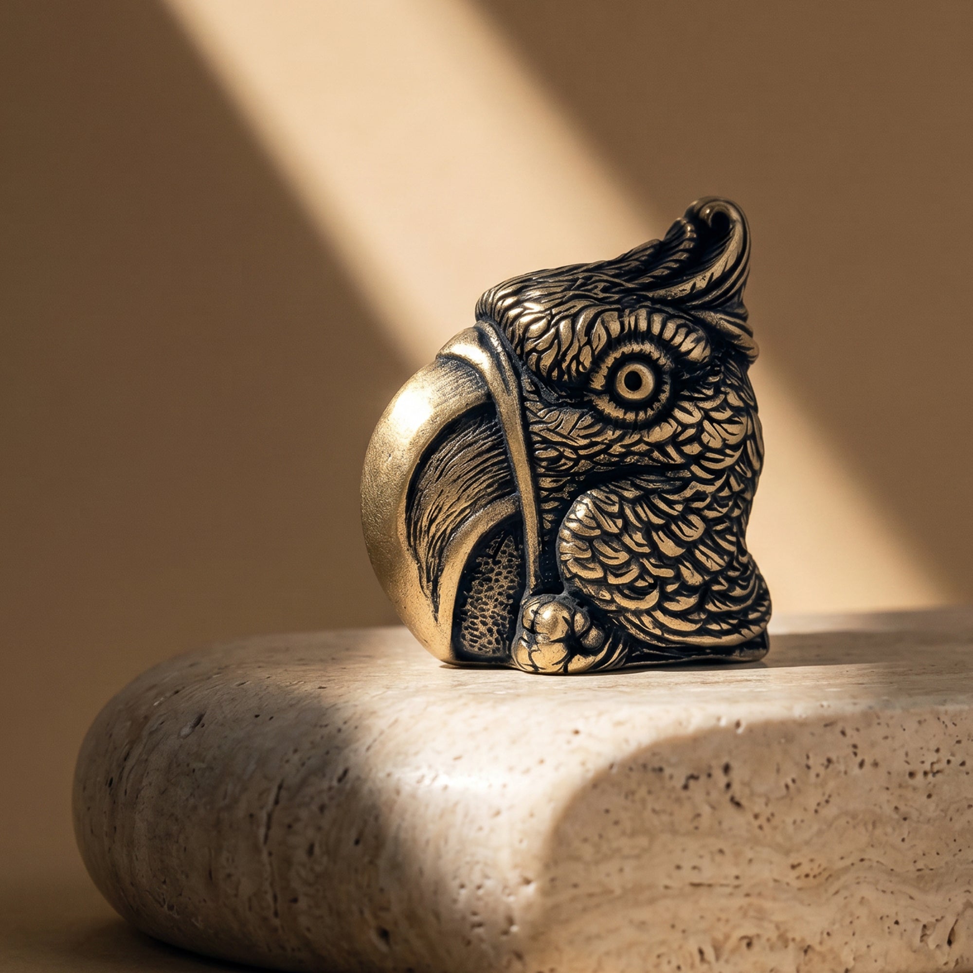 Parrot Bronze Figurine – Handmade Miniature Sculpture