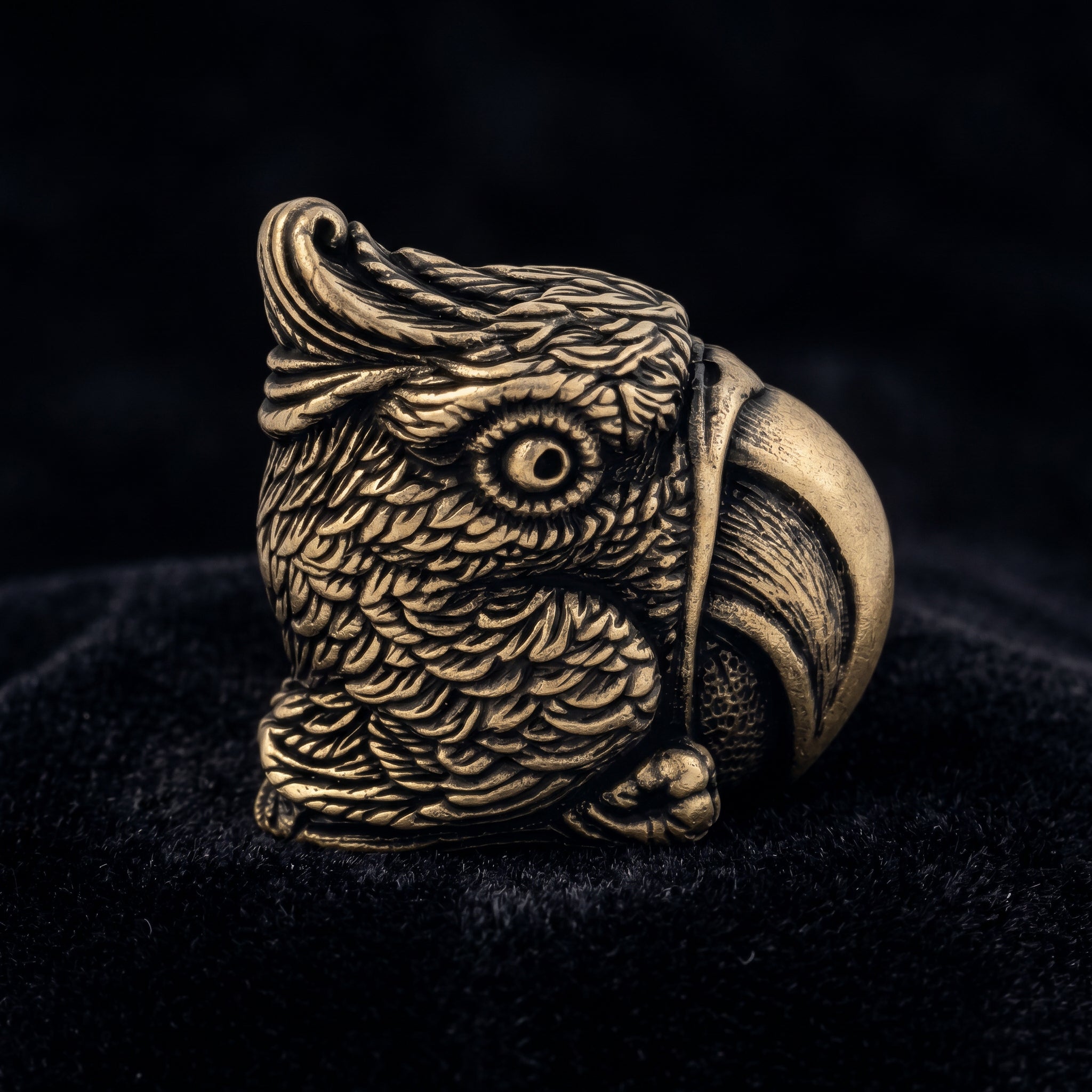 Parrot Bronze Figurine – Handmade Miniature Sculpture