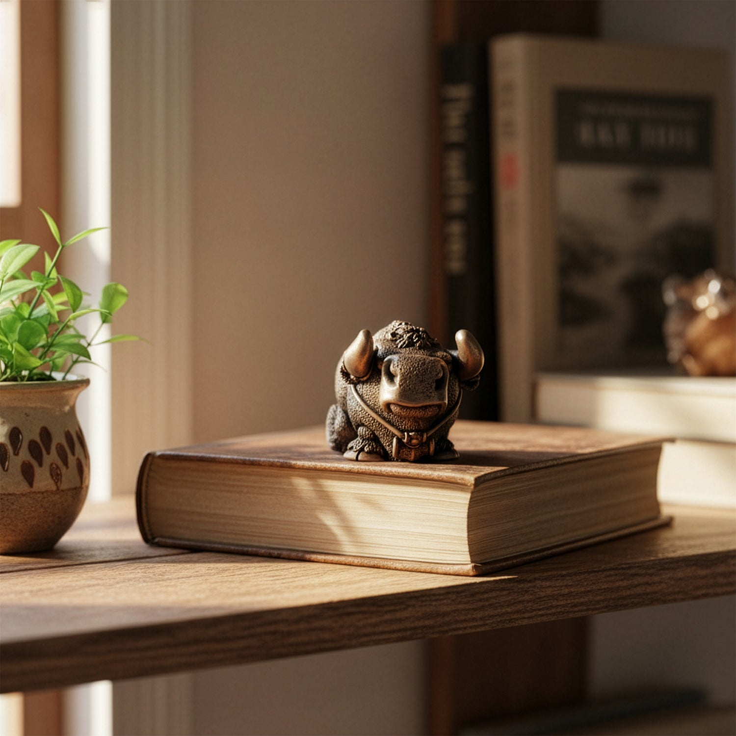 Bullen-Miniaturfigur – handgefertigtes Sammlerstück aus Bronze