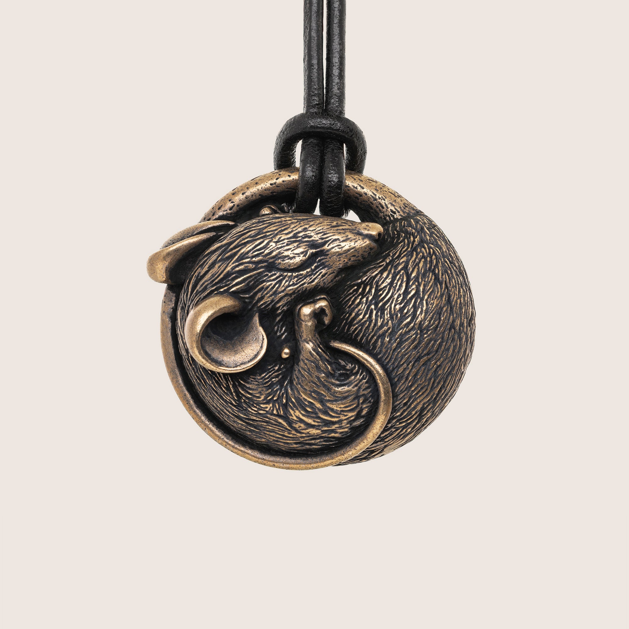 Sleeping Mouse Bronze Figurine – Handmade Miniature & Pendant